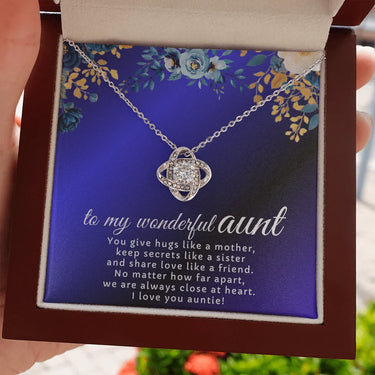 To My Wonderful Aunt - Love Knot Necklace - Gift Set - SLDDL0121 - Sunshine Letters Co